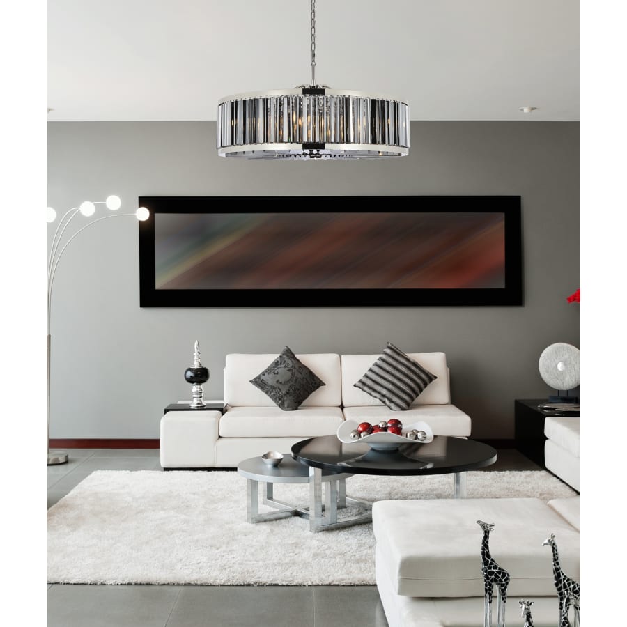 Elegant Lighting Chelsea 10 Light 44" Wide Crystal Drum Chandelier with Silver Shade Royal Cut Crystals