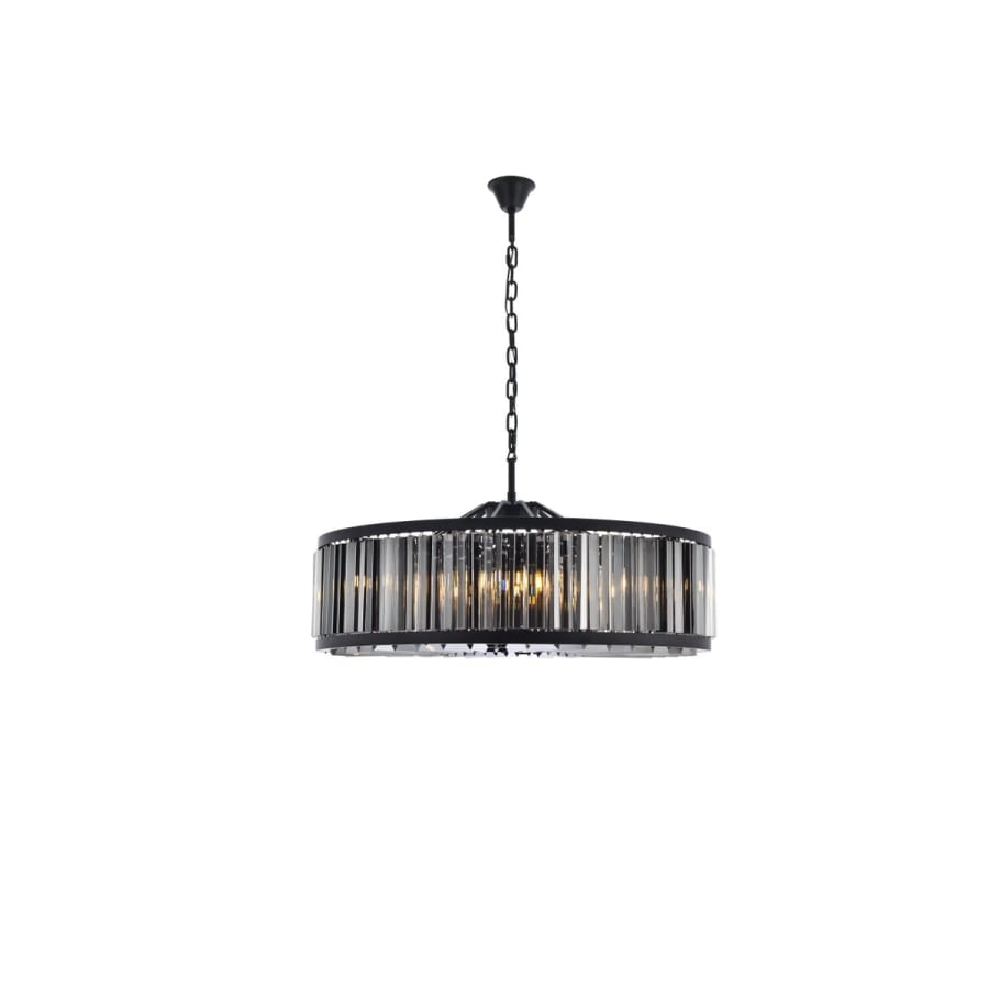 Elegant Lighting Chelsea 10 Light 44" Wide Crystal Drum Chandelier with Silver Shade Royal Cut Crystals