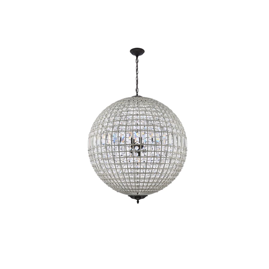 Elegant Lighting Olivia 8 Light 36" Wide Crystal Globe Chandelier with Clear Royal Cut Crystals