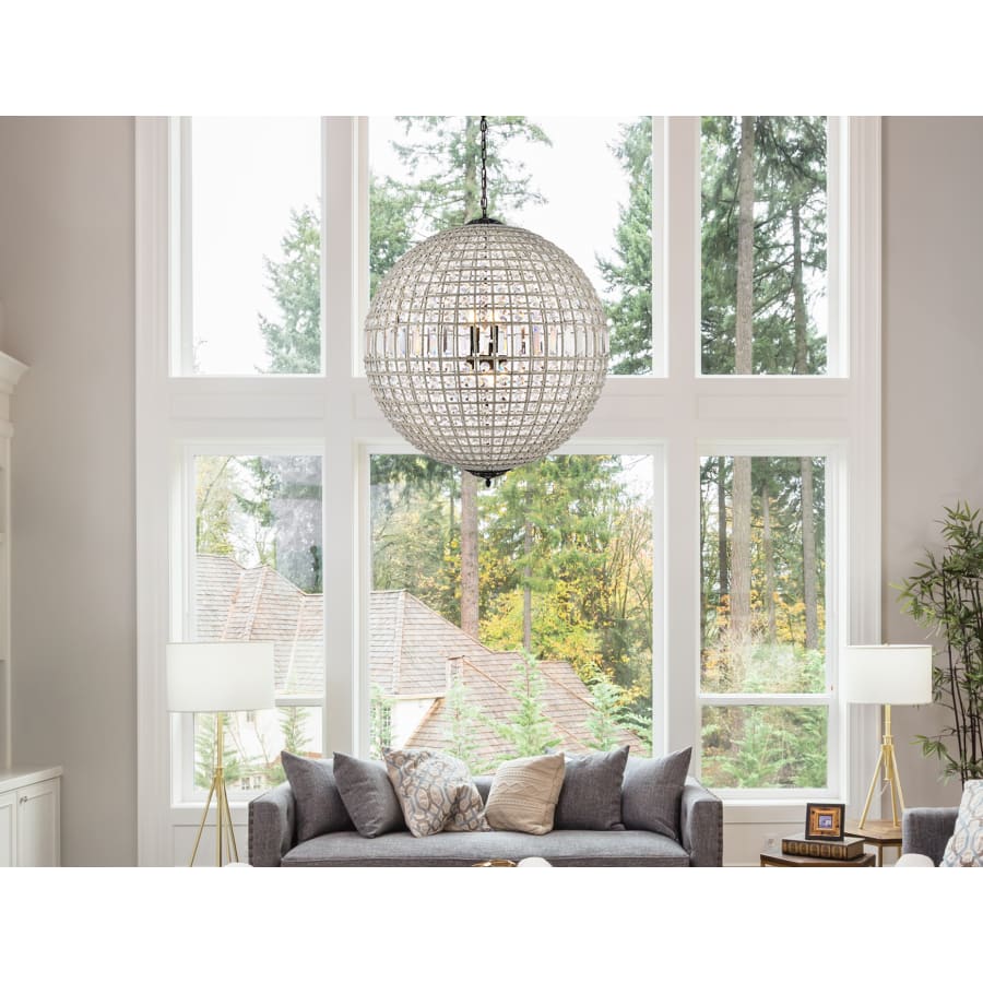 Elegant Lighting Olivia 8 Light 36" Wide Crystal Globe Chandelier with Clear Royal Cut Crystals