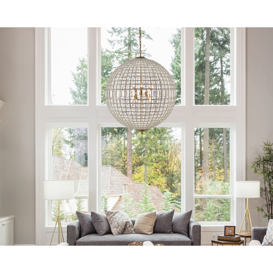 Elegant Lighting Olivia 8 Light 36" Wide Crystal Globe Chandelier with Clear Royal Cut Crystals