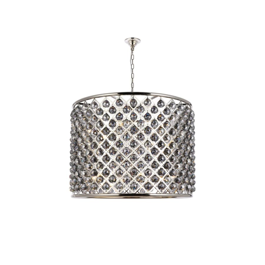 Elegant Lighting Madison 12 Light 36" Wide Crystal Drum Chandelier with Silver Shade Royal Cut Crystals