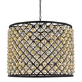 Elegant Lighting Madison 12 Light 36" Wide Crystal Drum Chandelier with Golden Teak Royal Cut Crystals