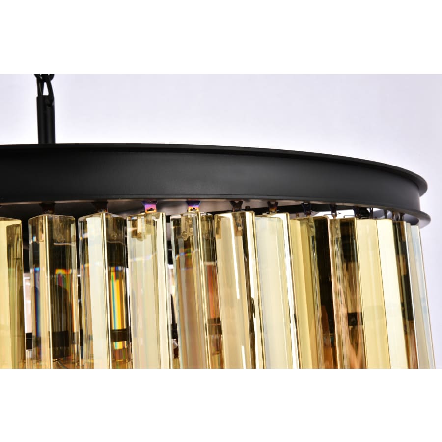 Elegant Lighting Sydney 8 Light 32" Wide Crystal Drum Chandelier with Golden Teak Royal Cut Crystals