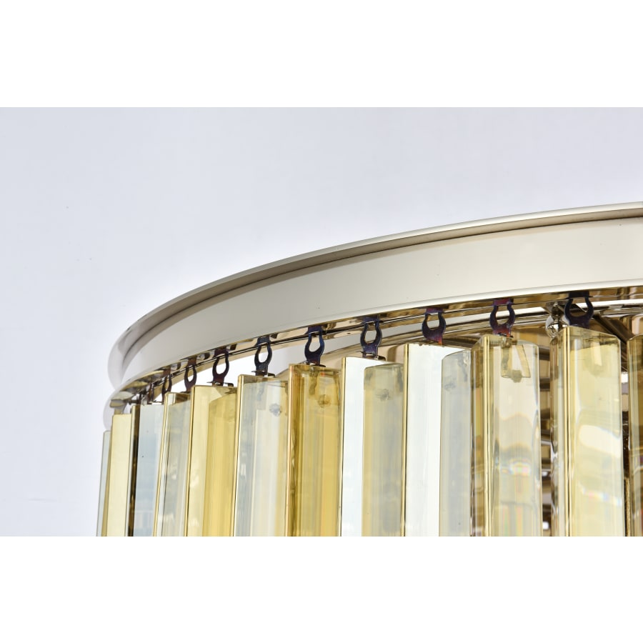 Elegant Lighting Sydney 8 Light 32" Wide Crystal Drum Chandelier with Golden Teak Royal Cut Crystals