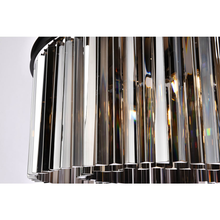 Elegant Lighting Sydney 8 Light 32" Wide Crystal Drum Chandelier with Silver Shade Royal Cut Crystals