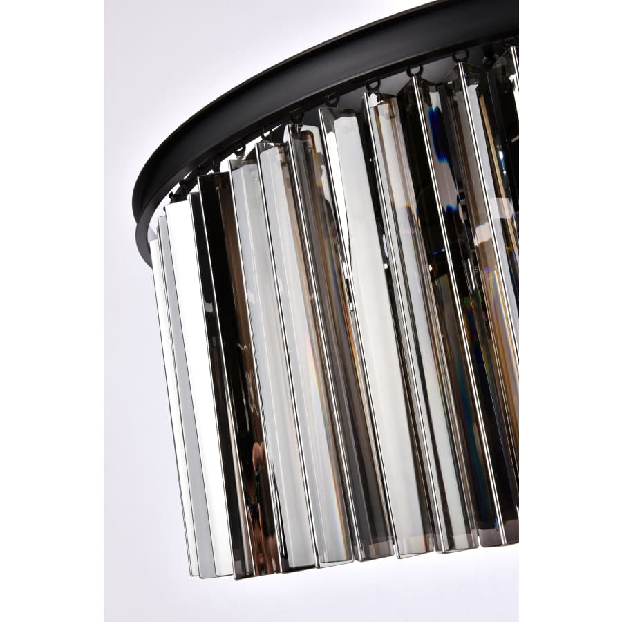 Elegant Lighting Sydney 8 Light 32" Wide Crystal Drum Chandelier with Silver Shade Royal Cut Crystals