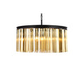Elegant Lighting Sydney 8 Light 32" Wide Crystal Drum Chandelier with Golden Teak Royal Cut Crystals