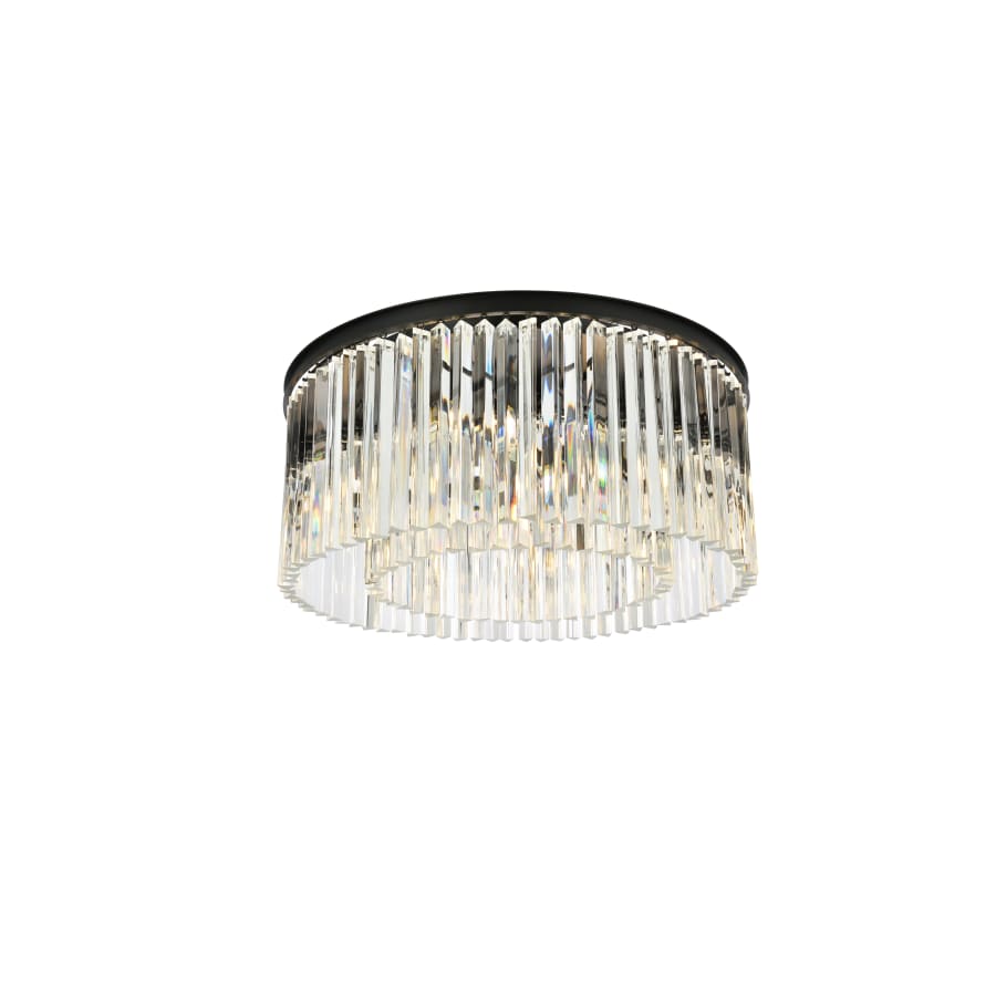 Elegant Lighting Sydney 8 Light 32" Wide Flush Mount Drum Ceiling Fixture with Clear Royal Cut Crystals