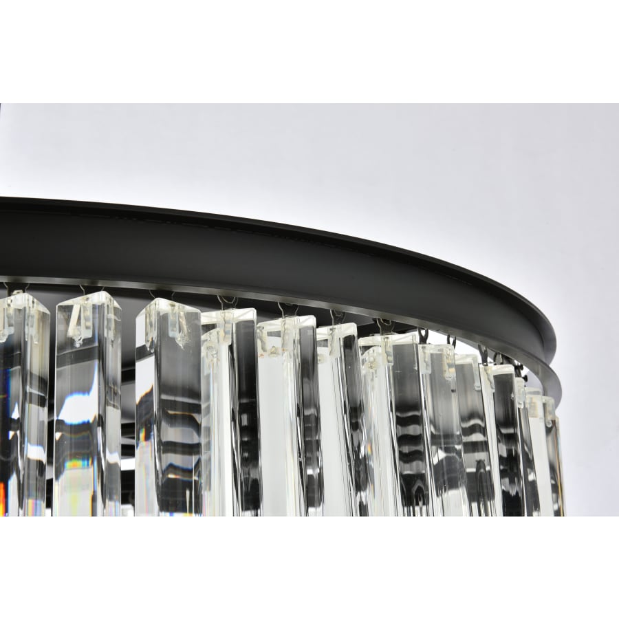 Elegant Lighting Sydney 8 Light 32" Wide Flush Mount Drum Ceiling Fixture with Clear Royal Cut Crystals