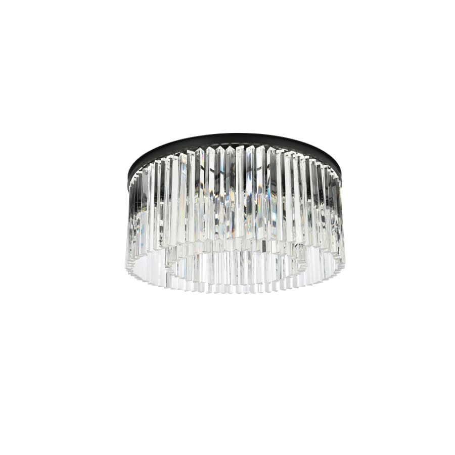 Elegant Lighting Sydney 8 Light 32" Wide Flush Mount Drum Ceiling Fixture with Clear Royal Cut Crystals