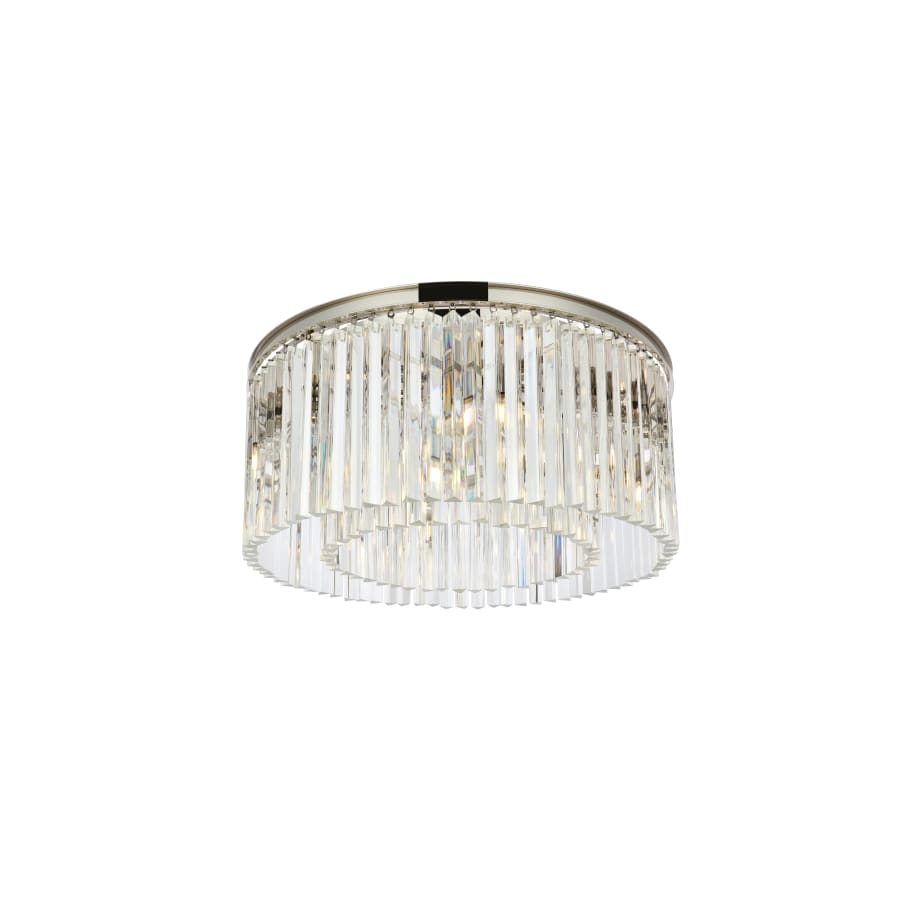 Elegant Lighting Sydney 8 Light 32" Wide Flush Mount Drum Ceiling Fixture with Clear Royal Cut Crystals