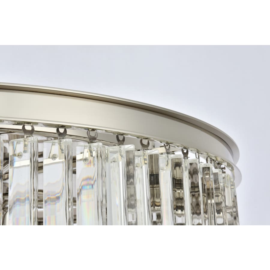 Elegant Lighting Sydney 8 Light 32" Wide Flush Mount Drum Ceiling Fixture with Clear Royal Cut Crystals