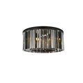 Elegant Lighting Sydney 8 Light 32" Wide Flush Mount Drum Ceiling Fixture with Silver Shade Royal Cut Crystals
