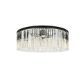 Elegant Lighting Sydney 10 Light 44" Wide Flush Mount Drum Ceiling Fixture with Clear Royal Cut Crystals