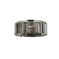 Elegant Lighting Sydney 10 Light 44" Wide Flush Mount Drum Ceiling Fixture with Silver Shade Royal Cut Crystals