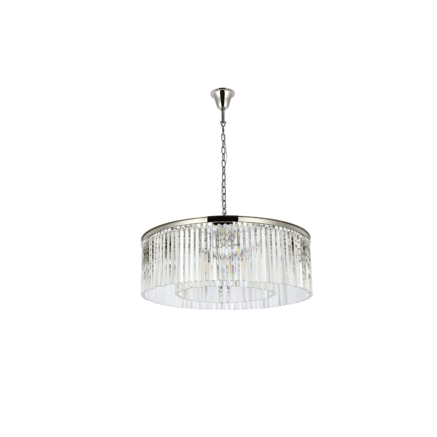 Elegant Lighting Sydney 10 Light 44" Wide Crystal Drum Chandelier with Clear Royal Cut Crystals
