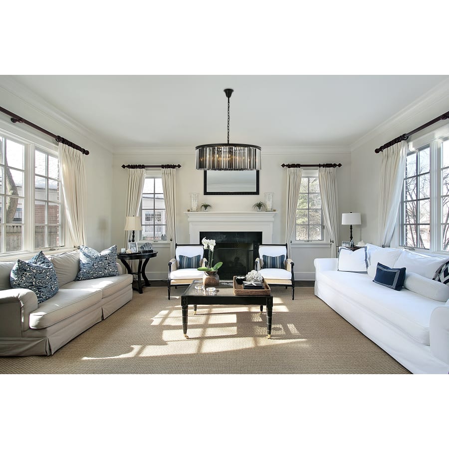 Elegant Lighting Sydney 10 Light 44" Wide Crystal Drum Chandelier with Silver Shade Royal Cut Crystals