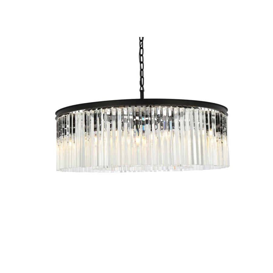 Elegant Lighting Sydney 10 Light 44" Wide Crystal Drum Chandelier with Clear Royal Cut Crystals