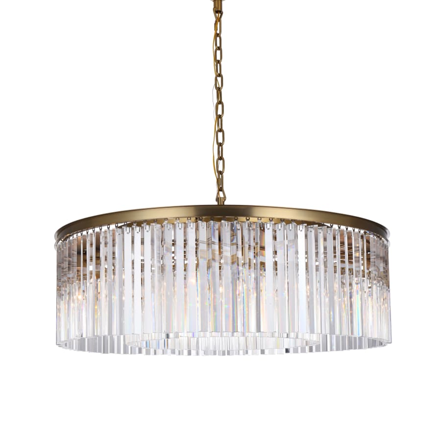 Elegant Lighting Sydney 10 Light 44" Wide Crystal Drum Chandelier