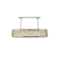 Elegant Lighting Madison 7 Light 50" Wide Crystal Linear Chandelier with Golden Teak Royal Cut Crystals