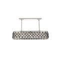 Elegant Lighting Madison 7 Light 50" Wide Crystal Linear Chandelier with Silver Shade Royal Cut Crystals