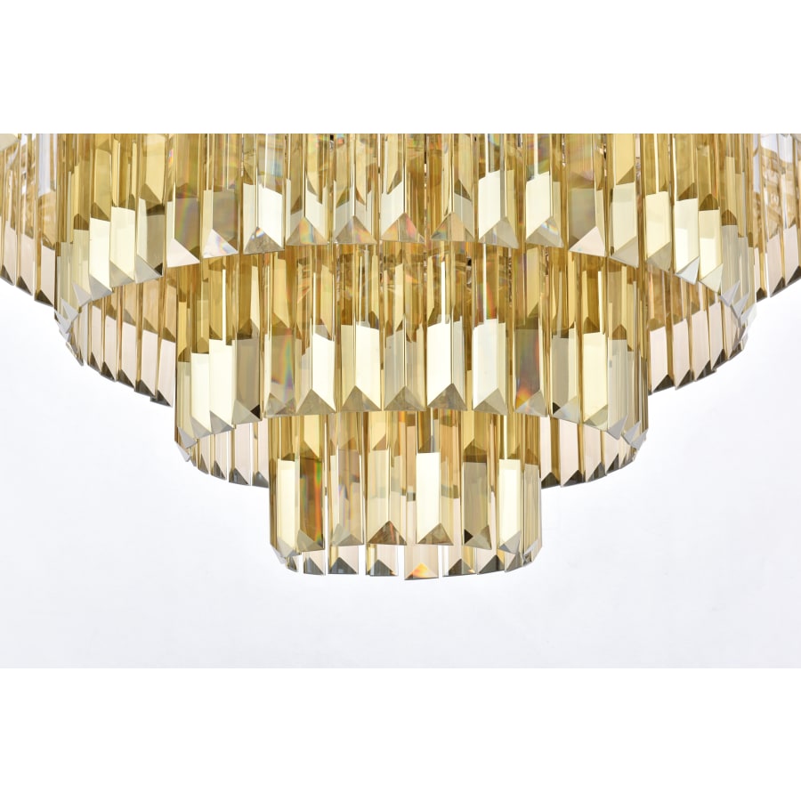 Elegant Lighting Sydney 33 Light 44" Wide Crystal Chandelier with Golden Teak Royal Cut Crystals