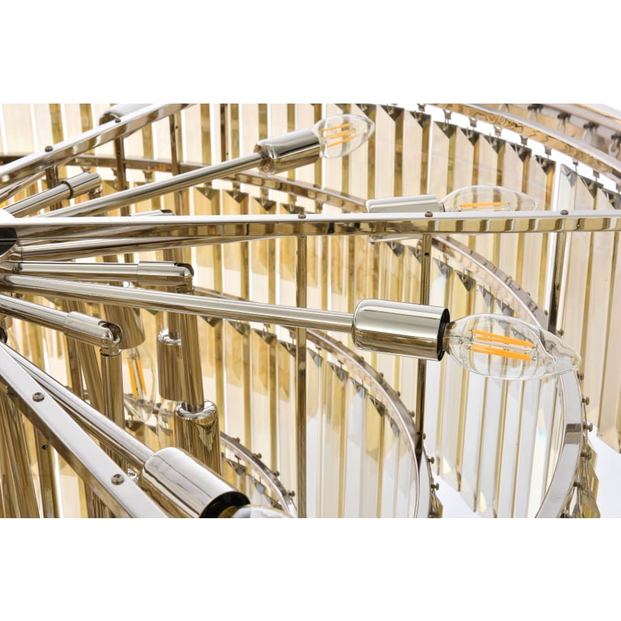 Elegant Lighting Sydney 33 Light 44" Wide Crystal Chandelier with Golden Teak Royal Cut Crystals