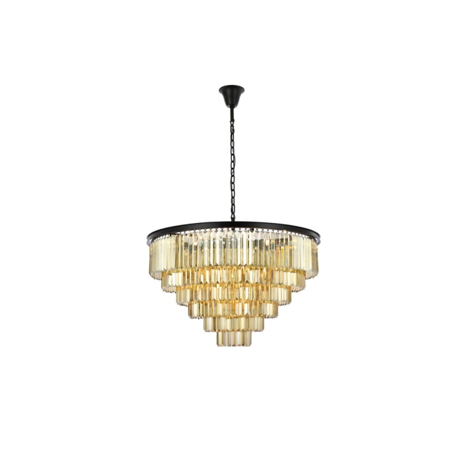 Elegant Lighting Sydney 33 Light 44" Wide Crystal Chandelier with Golden Teak Royal Cut Crystals