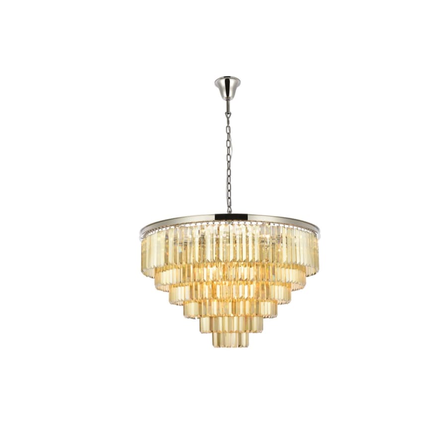 Elegant Lighting Sydney 33 Light 44" Wide Crystal Chandelier with Golden Teak Royal Cut Crystals