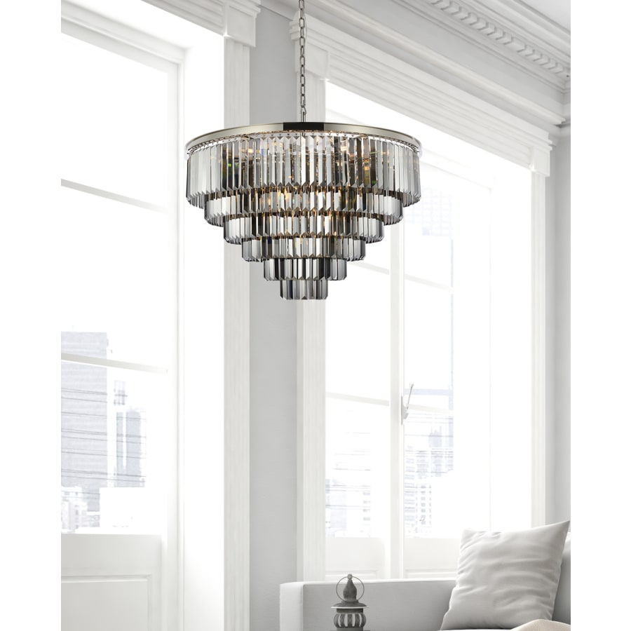 Elegant Lighting Sydney 33 Light 44" Wide Crystal Chandelier with Silver Shade Royal Cut Crystals