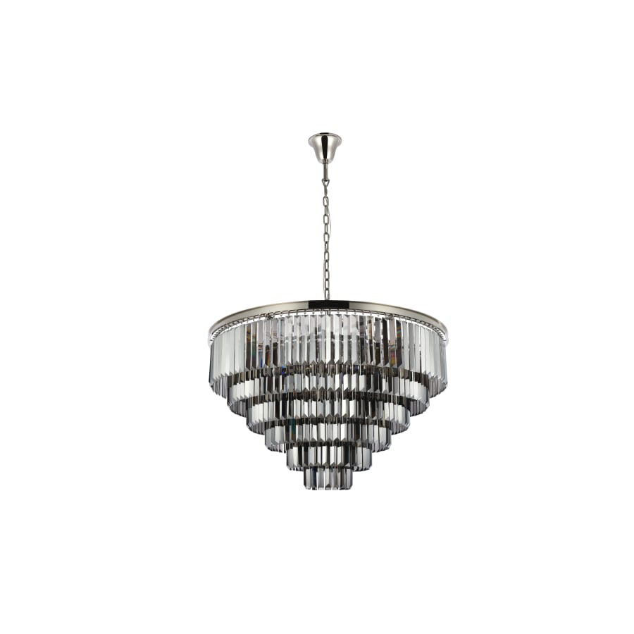 Elegant Lighting Sydney 33 Light 44" Wide Crystal Chandelier with Silver Shade Royal Cut Crystals