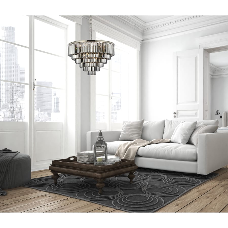 Elegant Lighting Sydney 33 Light 44" Wide Crystal Chandelier with Silver Shade Royal Cut Crystals