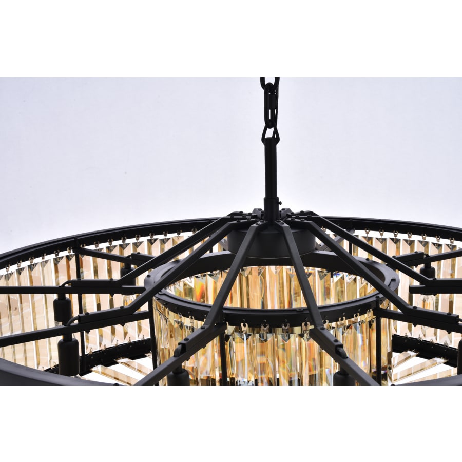 Elegant Lighting Chelsea 10 Light 44" Wide Crystal Drum Chandelier with Golden Teak Royal Cut Crystals