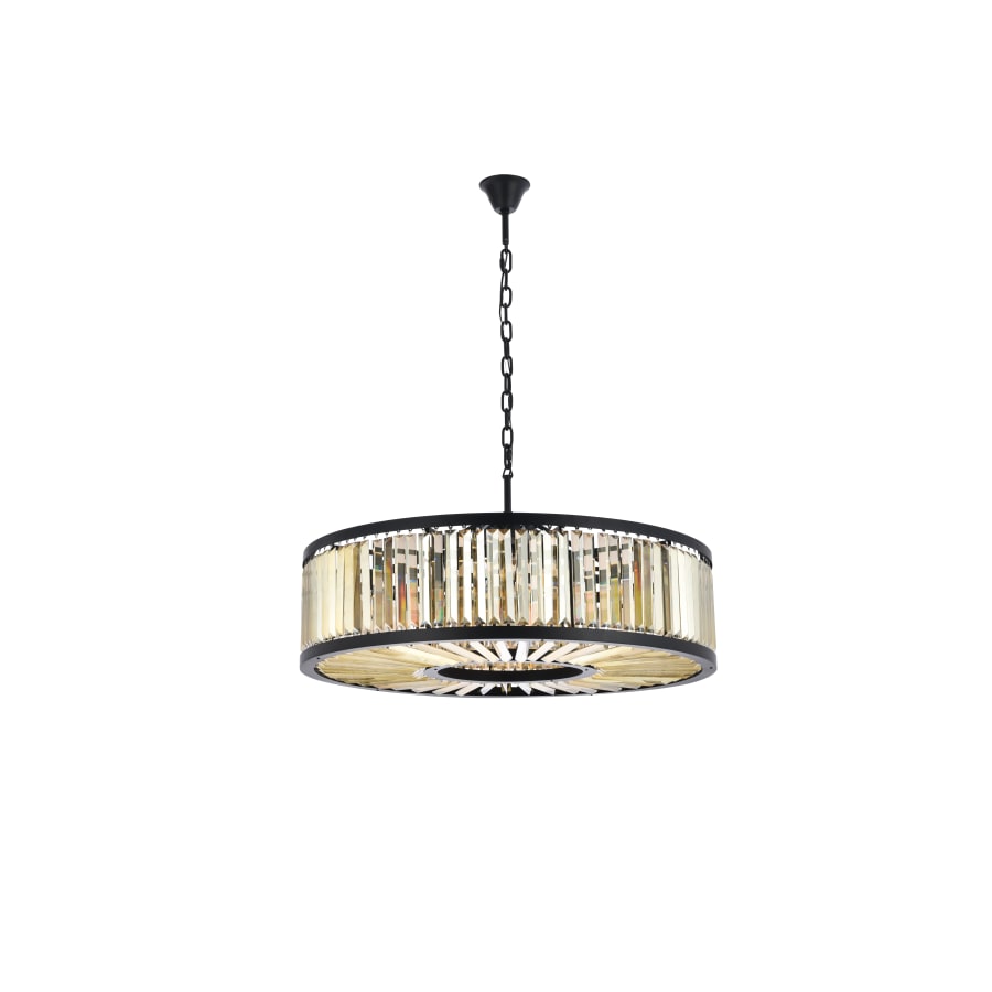 Elegant Lighting Chelsea 10 Light 44" Wide Crystal Drum Chandelier with Golden Teak Royal Cut Crystals
