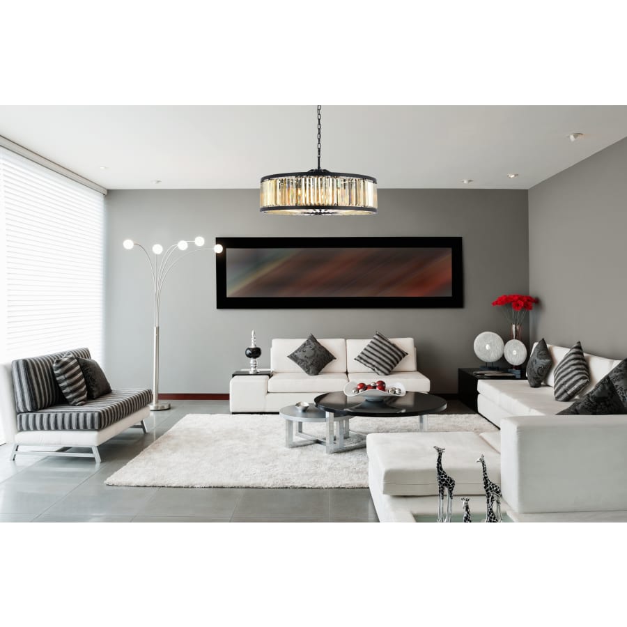 Elegant Lighting Chelsea 10 Light 44" Wide Crystal Drum Chandelier with Golden Teak Royal Cut Crystals