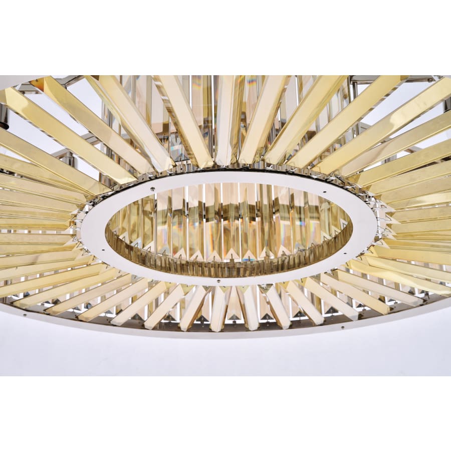 Elegant Lighting Chelsea 10 Light 44" Wide Crystal Drum Chandelier with Golden Teak Royal Cut Crystals