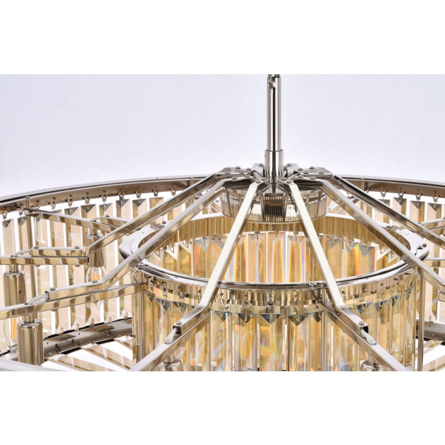 Elegant Lighting Chelsea 10 Light 44" Wide Crystal Drum Chandelier with Golden Teak Royal Cut Crystals