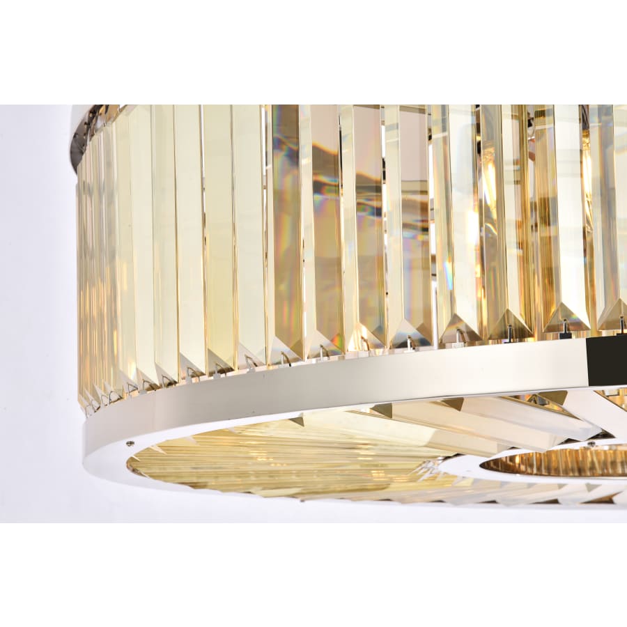 Elegant Lighting Chelsea 10 Light 44" Wide Crystal Drum Chandelier with Golden Teak Royal Cut Crystals