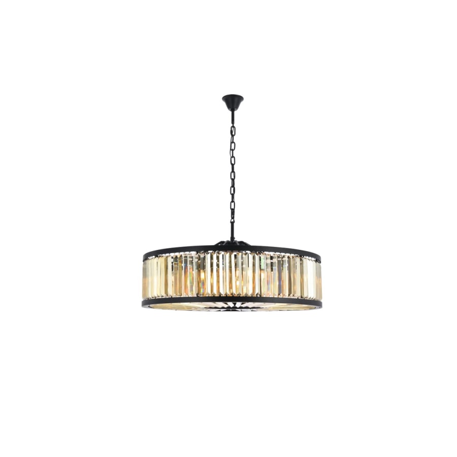 Elegant Lighting Chelsea 10 Light 44" Wide Crystal Drum Chandelier with Golden Teak Royal Cut Crystals