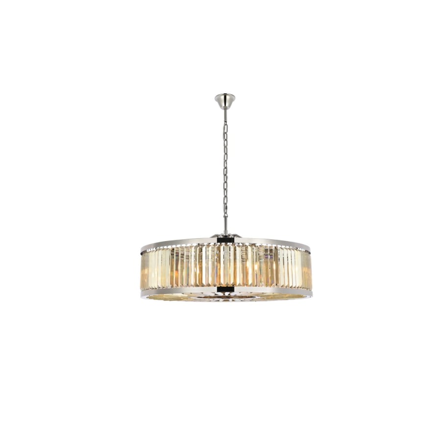Elegant Lighting Chelsea 10 Light 44" Wide Crystal Drum Chandelier with Golden Teak Royal Cut Crystals