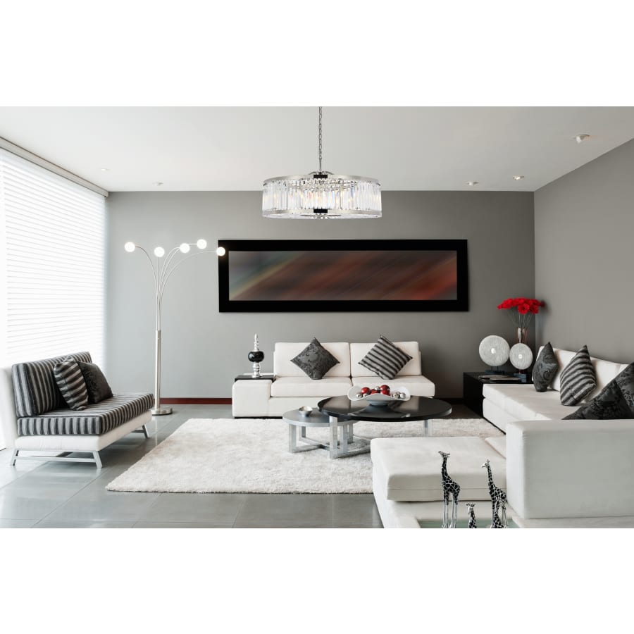 Elegant Lighting Chelsea 10 Light 44" Wide Crystal Drum Chandelier with Clear Royal Cut Crystals