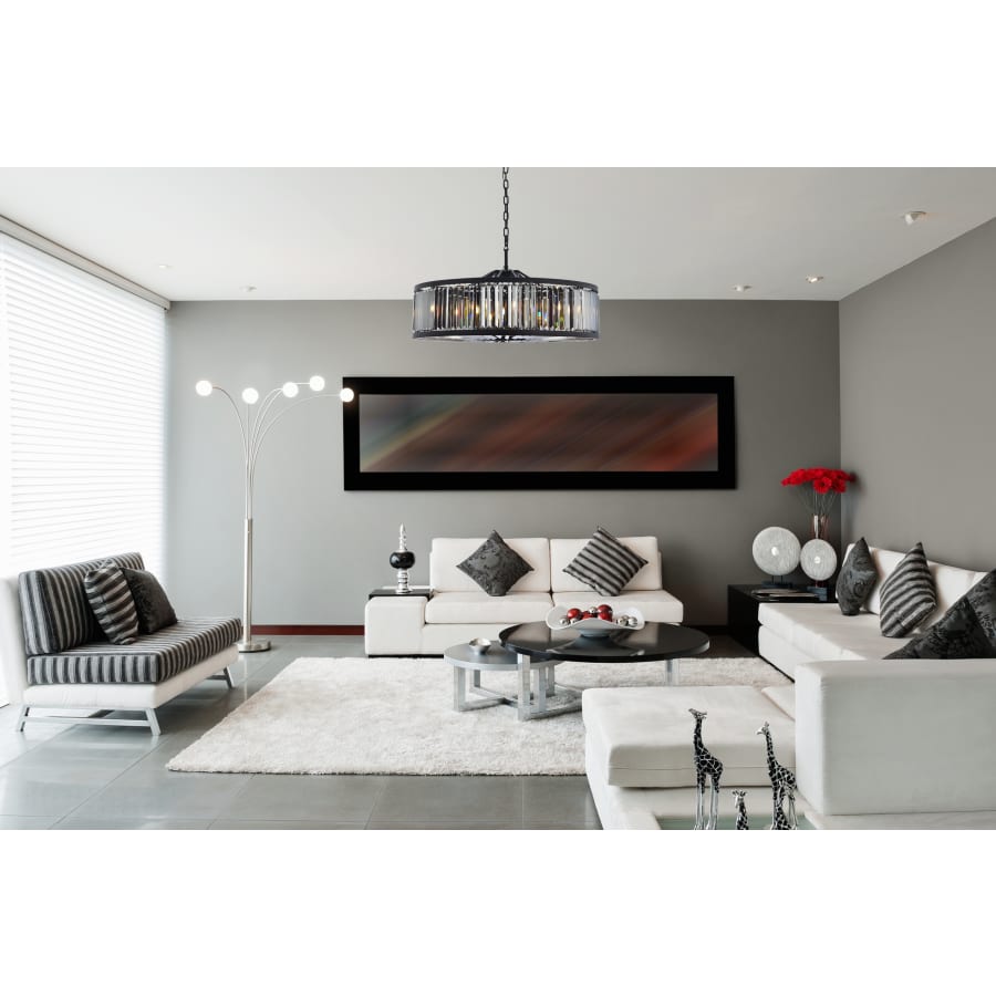 Elegant Lighting Chelsea 10 Light 44" Wide Crystal Drum Chandelier with Silver Shade Royal Cut Crystals