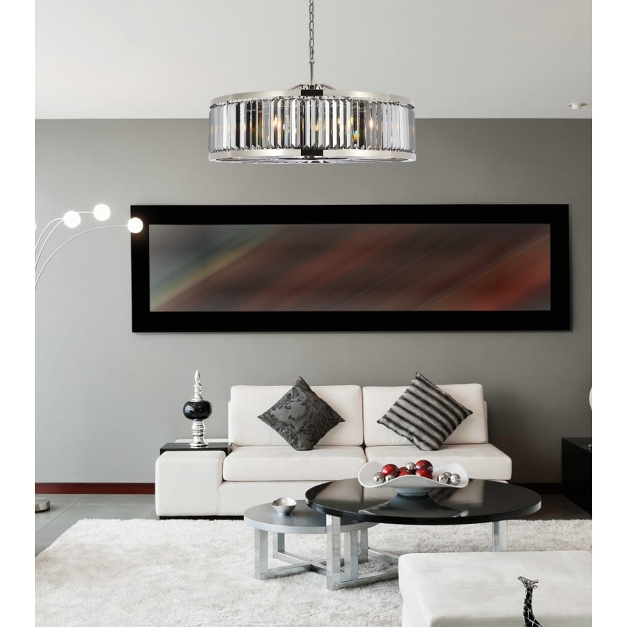 Elegant Lighting Chelsea 10 Light 44" Wide Crystal Drum Chandelier with Silver Shade Royal Cut Crystals