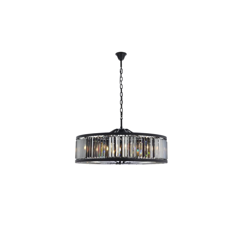 Elegant Lighting Chelsea 10 Light 44" Wide Crystal Drum Chandelier with Silver Shade Royal Cut Crystals