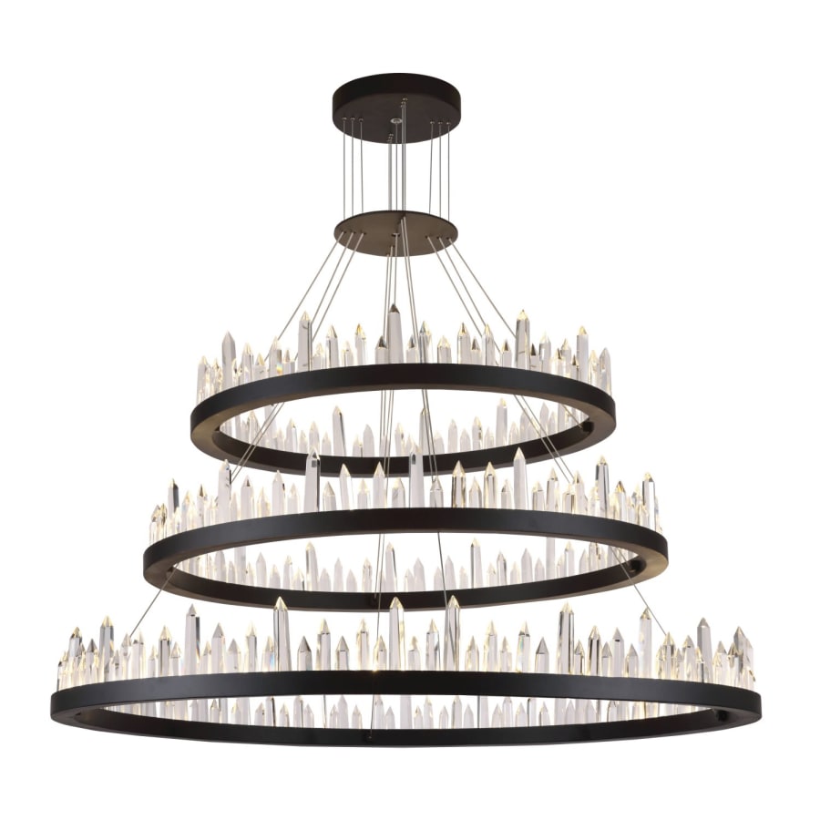 Elegant Lighting Malta 3 Light 42" Wide LED Crystal Ring Chandelier with Clear Royal Cut Crystals