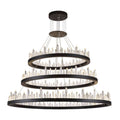 Elegant Lighting Malta 3 Light 42" Wide LED Crystal Ring Chandelier with Clear Royal Cut Crystals