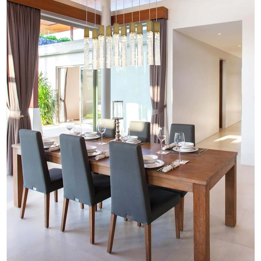 Elegant Lighting Aurora 42" Wide Crystal Linear Pendant