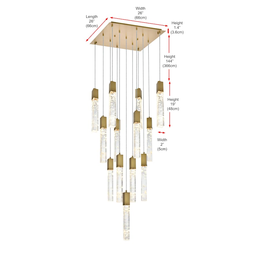 Elegant Lighting Aurora 26" Wide Crystal Multi Light Pendant