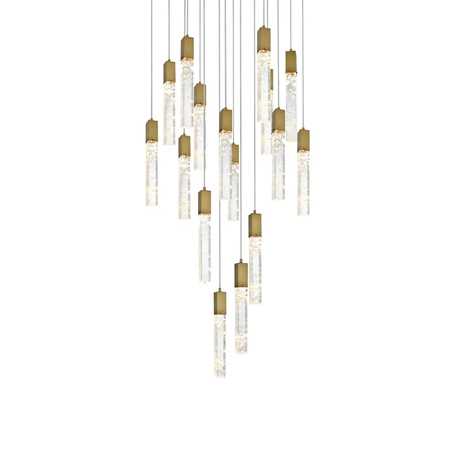 Elegant Lighting Aurora 30" Wide Crystal Multi Light Pendant